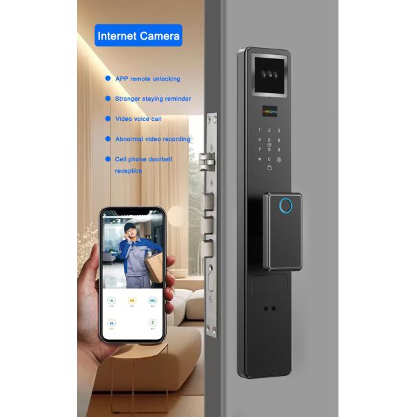 Smart Face Recognition Door Lock with Fingerprint, App Control & Multi-Access Unlock