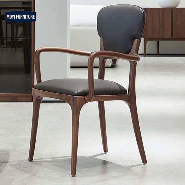 Standard Size Hotel Reception Cafe Dining Chairs Featuring Wooden Fabric and Soft Cushion Armrest