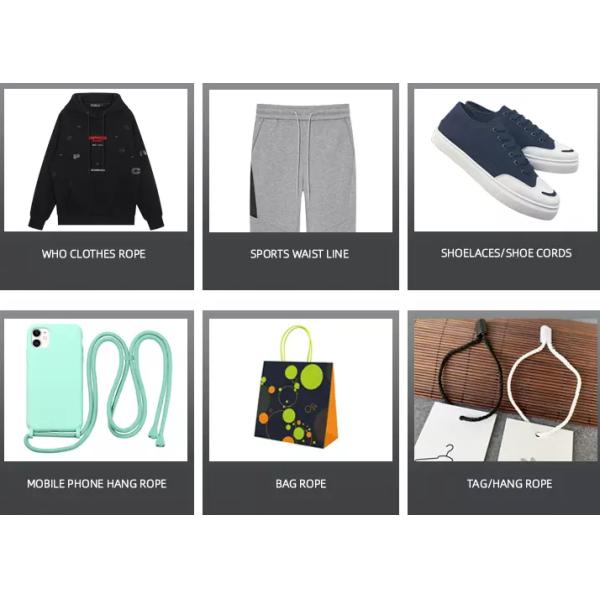 Голова силикона круга шнура Drawstring полиэстера черная заплетенная