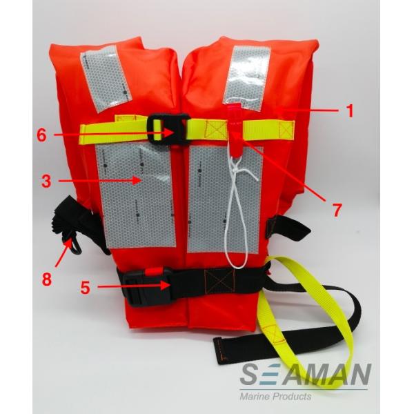 Adult Rigid Foam Marine Life Jacket , Marine Life Vest SOLAS Standard