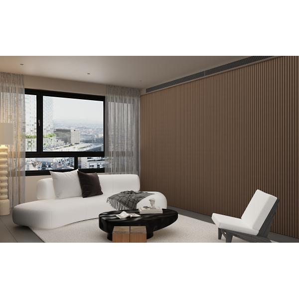 Nontoxic Odorless Acoustic Timber Wall Panels , Mildewproof Wooden Slatted Panel