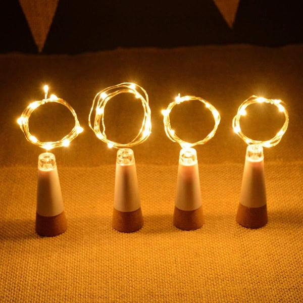 USB Rechargeable Bottle Lights Premium Bottle Cap Cork Stopper Lamp Creative Romantic Cork Lights White Colorful