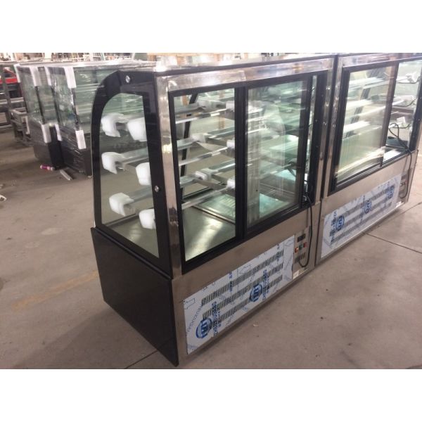 Double-Temperature Cake Showcase Fridge Display Case Bakery Cooling Cakes Glass Showcase