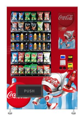 Alimento de petisco e desembaraço de aquecimento elétrico fresco das máquinas de venda automática 24V da bebida, tela táctil que vende, mícron de 22 polegadas