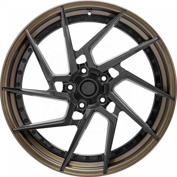 18 19 20 inch two piece aluminum car wheel brown colour brush PCD 5x114.3 forged car rims