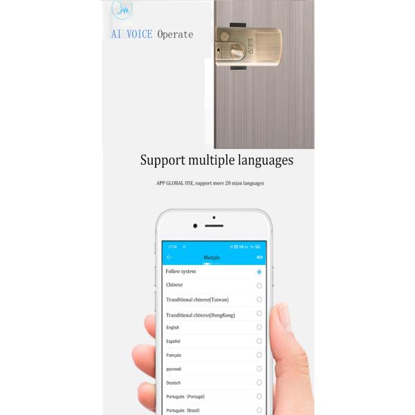 Почищенное щеткой дистанционное управление TTLock Bluetooth замков оправы металла
