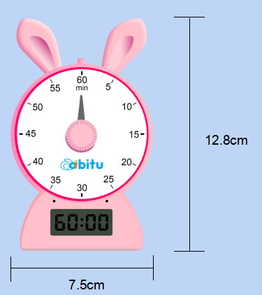 Kids ABS Pink Blue Rabbit Shape Education Countdown Timer For Studying Kitchen Yogo