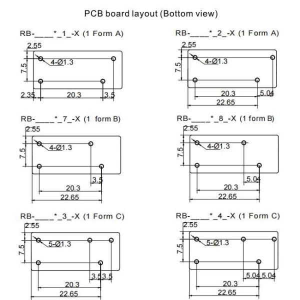 16 держатель RB-112DF6 PCB C 400mW формы Pin 1 вольта 8 DC 12 реле Amp 8 Amp SPDT