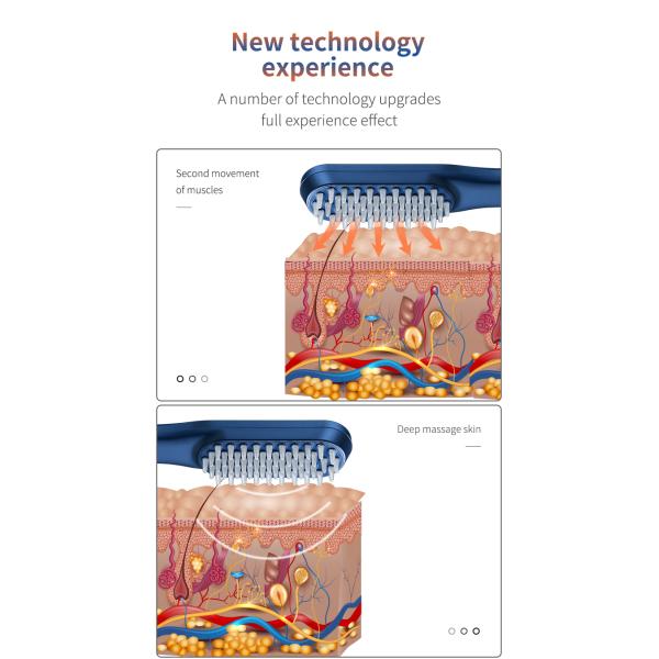 Массаж скальпа гребня Massager вибрации EMS гребня выпадения волос электрической терапией анти-