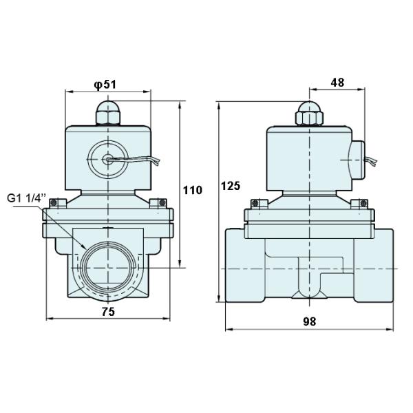 2/2 Way Stainless Steel Pneumatic Solenoid Valve 2S-350-35 1 1/4 Inch