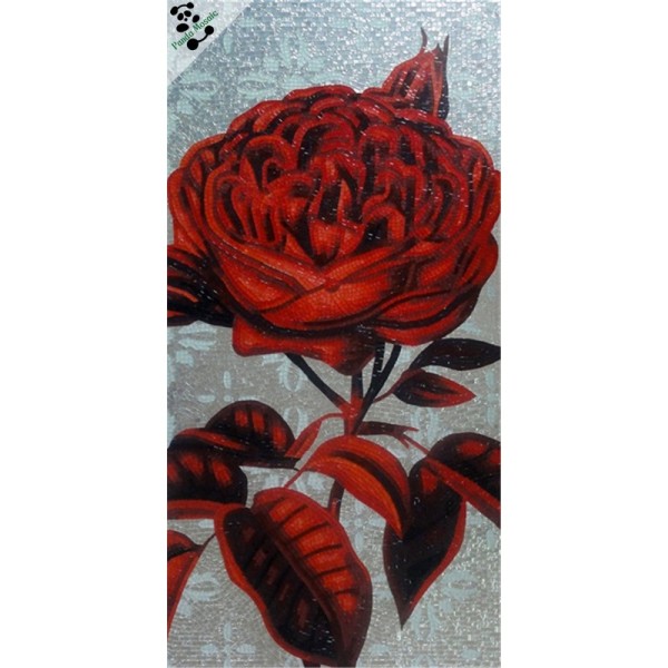 Mb Smm15-a Handmade Flower Wall Murals Premium Mosaic Tile Kitchen Blue Rose Mosaic Pattern Glass Mosaic Tile