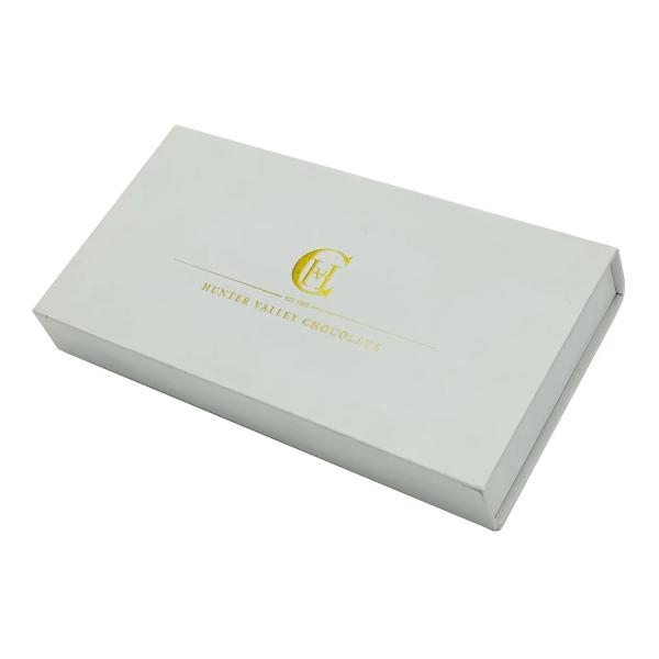 Custom Luxury Rigid Fancy Gold Foil Estampado Logotipo Cuadrado Rectángulo Caramelo Caja de embalaje de chocolate con inserción