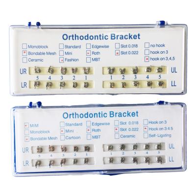 Roth/MBT/Edgewise Orthodontie dentaire à chaud MBT Brace Bracket Mini 0.022 Fente Fabriquée par MIM Technology 2 années de durée de conservation