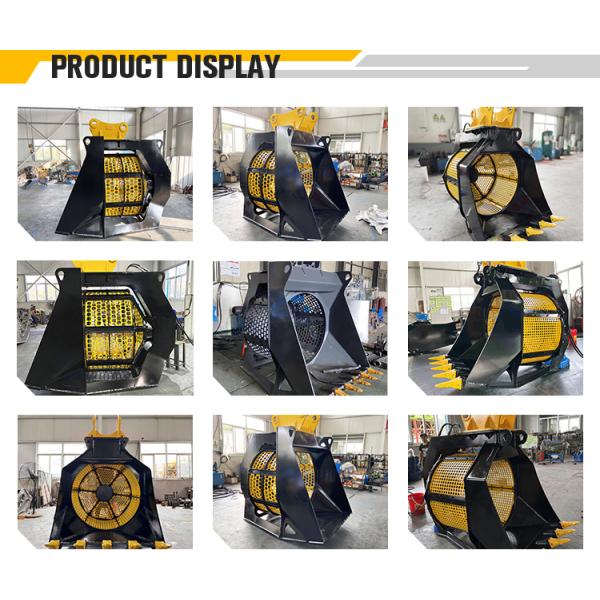 Multi Function Excavator Attachments Rotary Sand Washing Screen Bucket