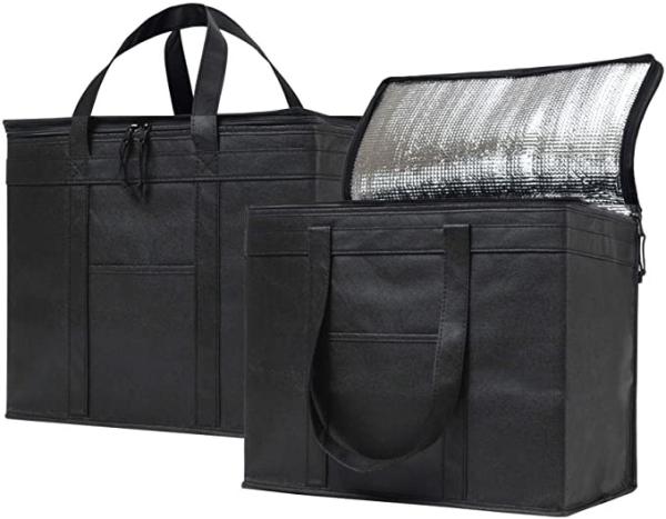 Foldable Insulated Shopping Bags Groceries Sturdy Zipper Washable Stands Coller Bag