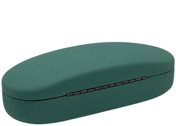 Green Color Odm Metal Sunglass Case Custom Luxury Iron + Leather