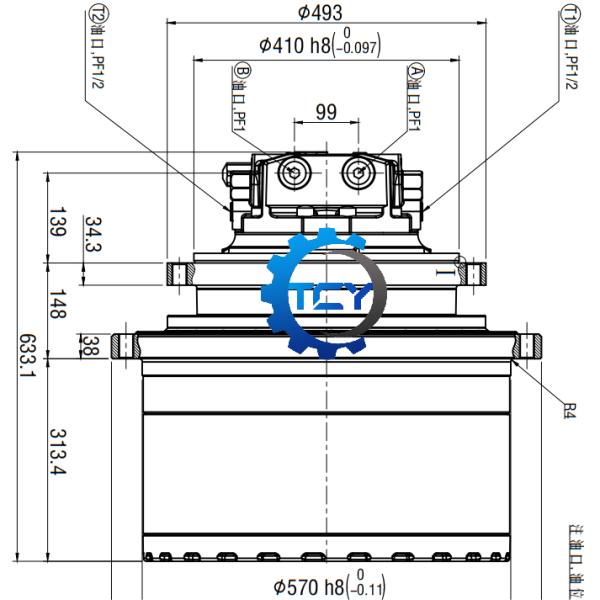 Nabtesce GM95VA SY500 SY500H Sany Final Drive Travel Motor Assy ODM