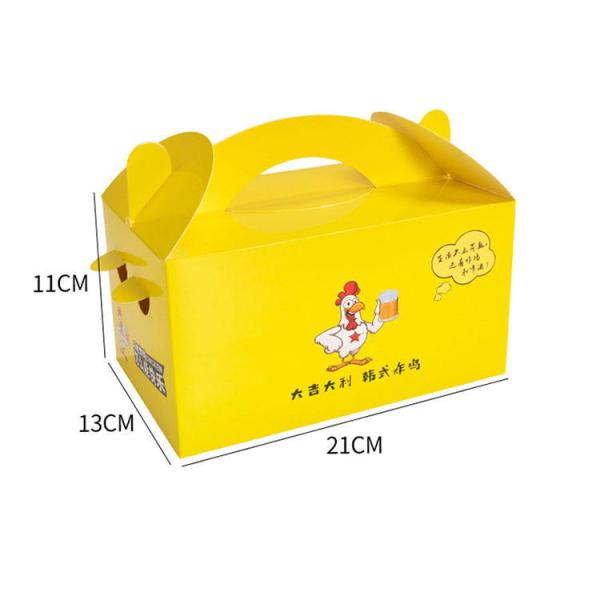 Takeout fried chicken box food grade customized logo biodegradable white cardboard packaging box