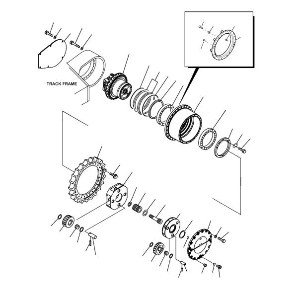 PC400-7 PC450-7 Экскаватор путевой двигатель, 208-27-00252 208-27-00241 Финальный привод Assy