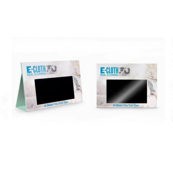 plug-in video shelf talker display with custom print 10 inch video loop display