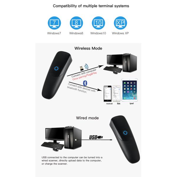 тип карман лазера 1d Bluetooth беспроводного блока развертки штрихкода Usb мини