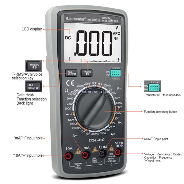 Kaemeasu 02S Профессиональный цифровой мультиметр True RMS Meter OEM ODM