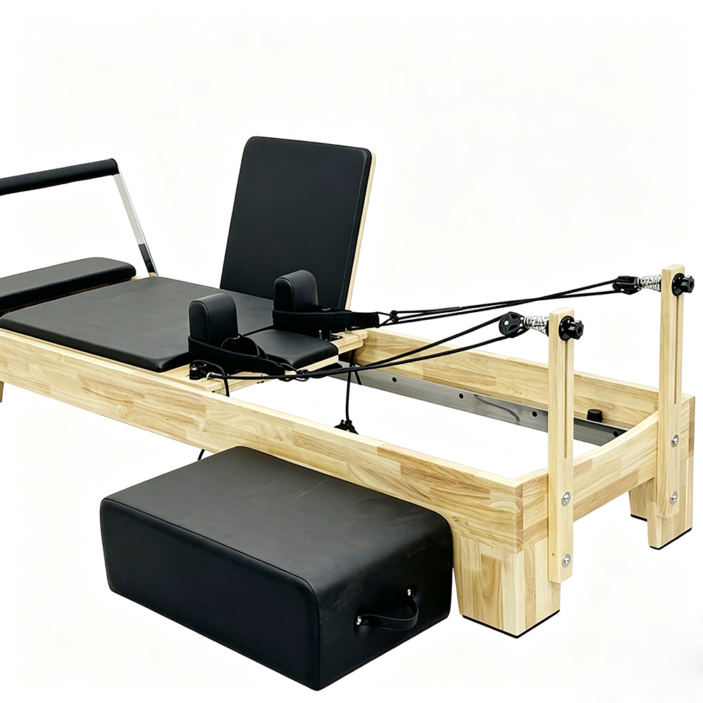 Commercial Rubber Wooden Pilates Reformer Machine For Workout OEM