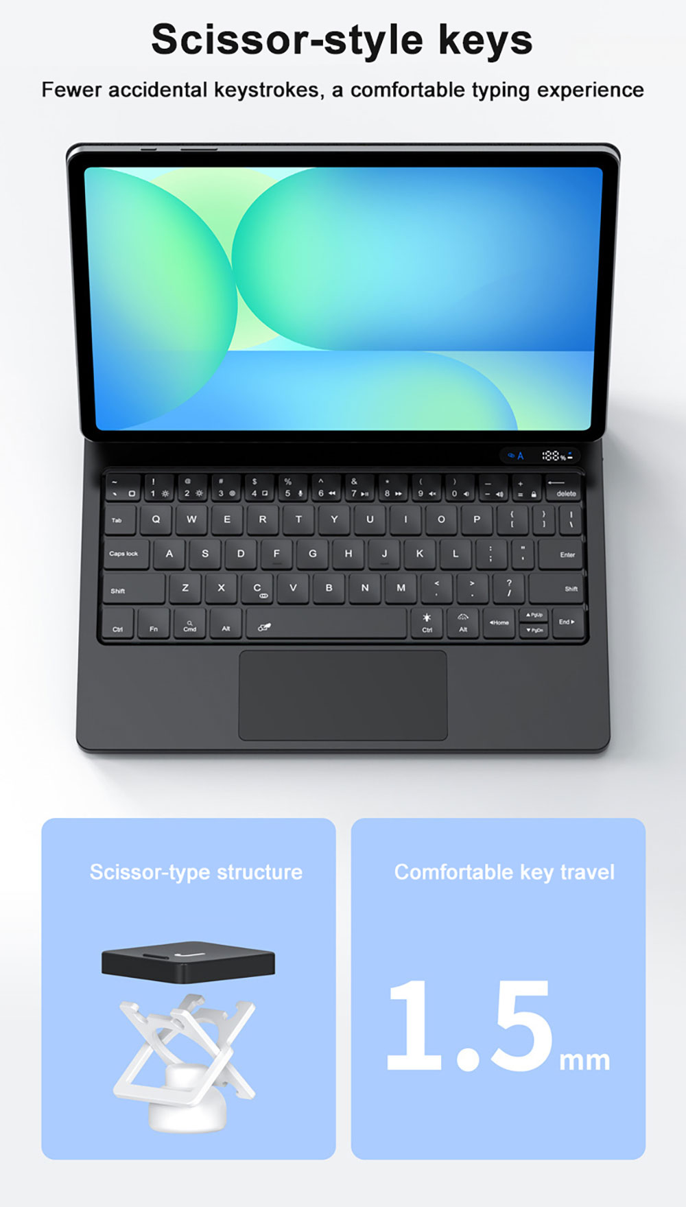 Laudtec Wholesale Secure Magnetic Keyboard Case RGB Floating Stand for Samsung Tab S8/S9/S10/S11 Lite 11inch OEM Custom Layout