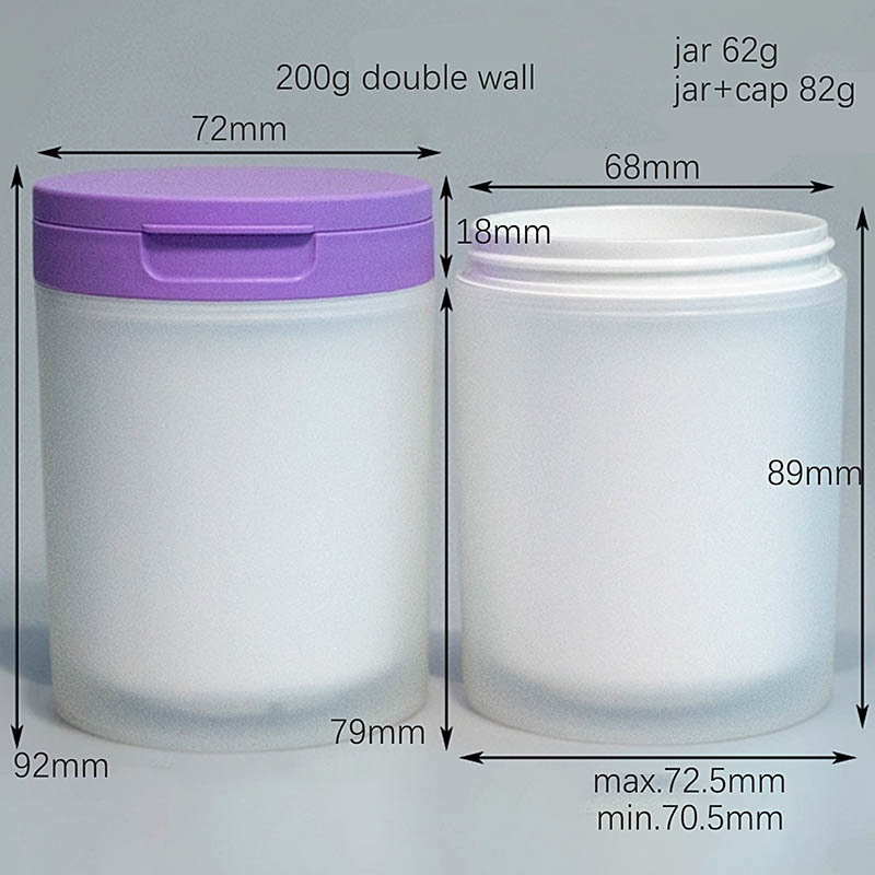 Clear Plastic Cosmetic Jars with Injection Colour Treatment and 83mm Neck Size Featuring Flip Top Cap