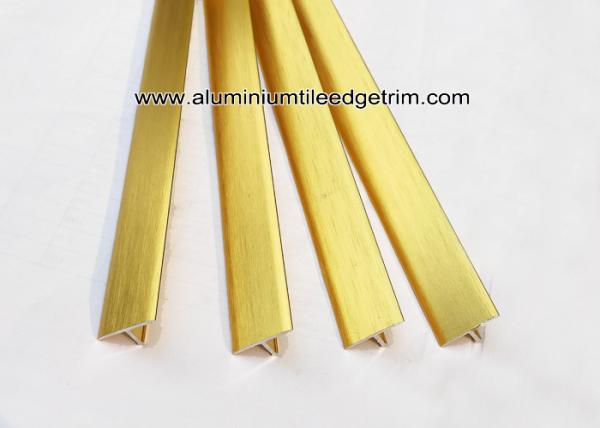 T20 T Shaped Aluminum Extrusion Decorative Profiles / Strips For Door Brushed Gold