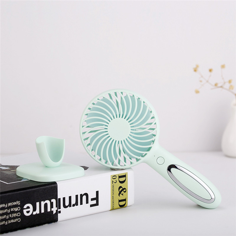 Outdoor Electric Mini Portable Rechargeable 3-Speed LED Light Smart Handheld Fan for Car/RV Use