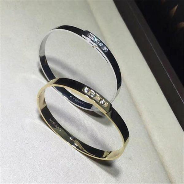 Luxury jewelry Luxury Jewelry Three drill sliding bracelet 18k white gold yellow gold rose gold diamond bracelet