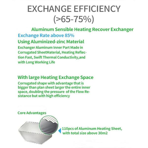 Ион фильтра вентиляции H13 HEPA энергетического восстановления отрицательный