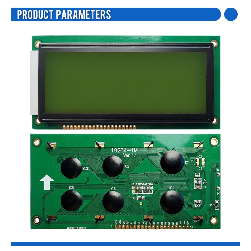 19264-1M Blue Film LCM LCD Module Power Instrument Equipment ST7920 Chinese Font Library LCD Screen