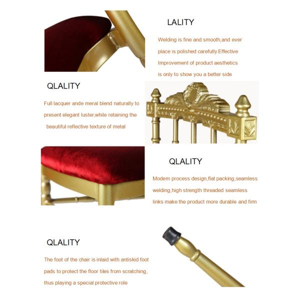Powder Coating Gold Chiavari Chairs For Weddings Soft Seat Fabric Foam