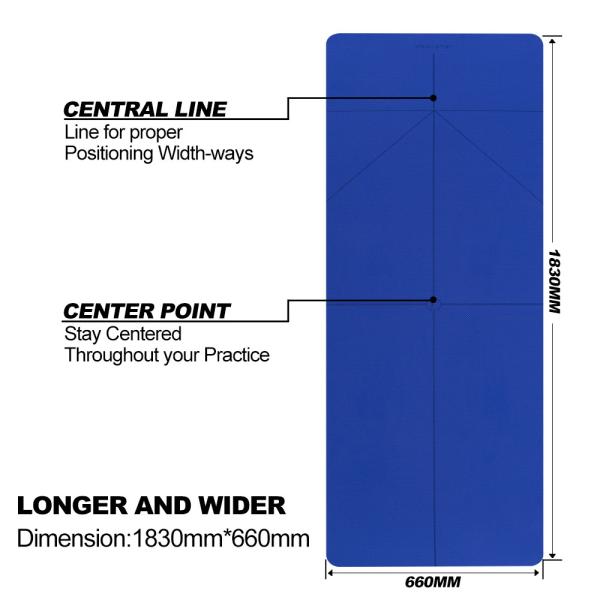 Blue Color Durable 6mm Yoga Mat / Unique Design Toxic Free Yoga Mat