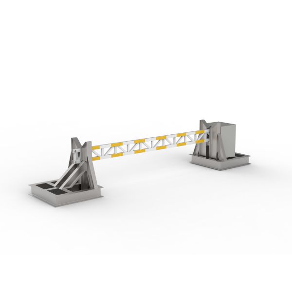 PAS68 High Security Rising Arm Barrier with K4 Impact Resistance Hydraulic Drive and ISO 22343-2023 Compliance