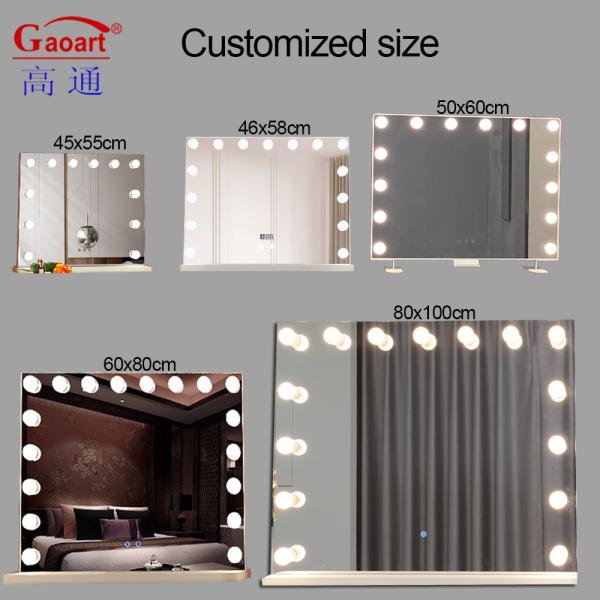 Large White Illuminated Hollywood Makeup Vanity Mirror with LED Lights