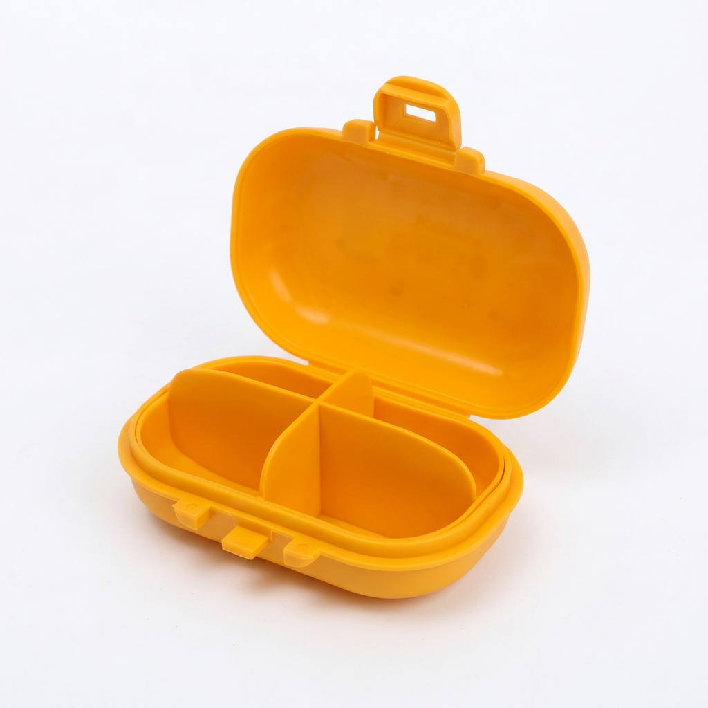 JH Medibox Portable Travel Pill Box Candy-Color PP Material Waterproof Feature Removable Vitamin Holder Case Bottle Container