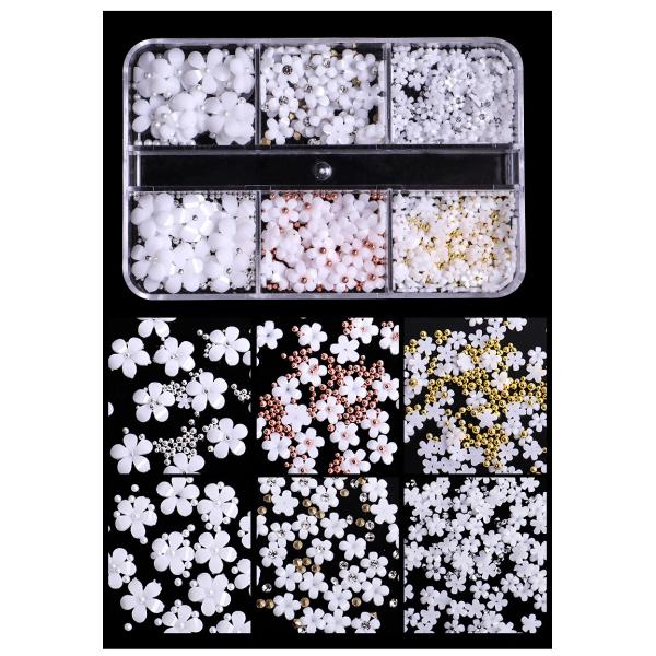 3D Resin Candy Color Nail Decoration Flower With Rhinestone for Nail Salon and Plastic