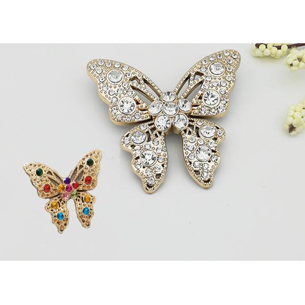 Crystal Ornament Plastic Shoe Decorations , Plastic Decorative Shoe Buckles