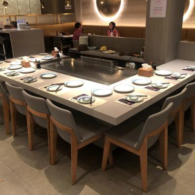 Stainless Steel 304 Teppanyaki Grill Table with Gas Heating