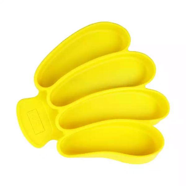 Modern Banana Shaped Silicone Baby Tray Suction Self Feeding BPA Free Customized