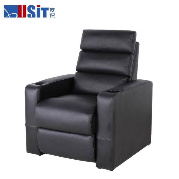 Home Theater Electric Recliner Chair With Headrest Adjustable Height Easy Cleaning