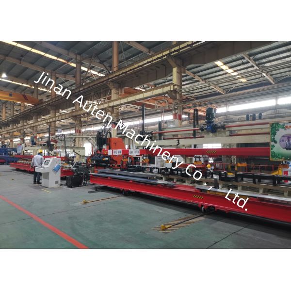 ≤50mm Sheet Warping Automatic Truck Beam CNC Punching Machine Line φ60mm Punching Diameter