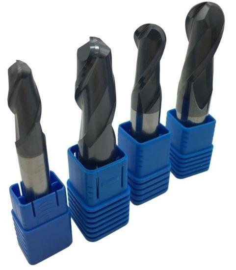 AlTiN Coating 2 Flute Carbide End Mill , Ball Nose Milling Cutter OEM Accepted