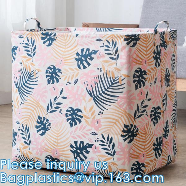 Laundry Baskets with Easy Carry Handles, Hamper, Folding Washing Bins, Family Laundry Room Bathroom