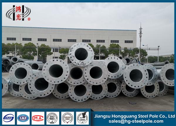 Bitumen Tapered Electrical Overhead Line Pole 35FT 3mm Thick Hot Dip Galvanized