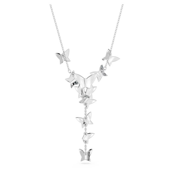 2025 Fashion Lilia Y Necklace Butterfly White Blue Rose Gold-tone Rhodium Plated Necklace
