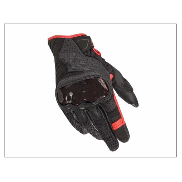 Black Genuine Leather Custom Non-Slip Motorcycle Racing Gloves with Breathable Design